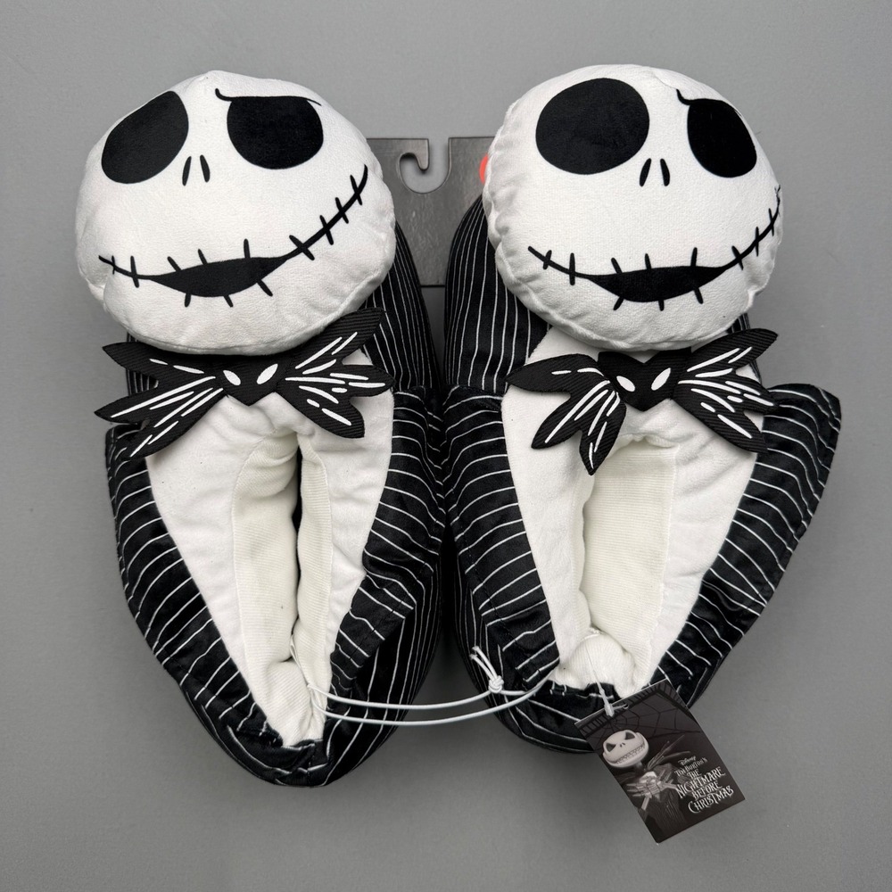 NWT Disney Nightmare Before Christmas Jack Skellington Slippers Adult Sz L 11-12